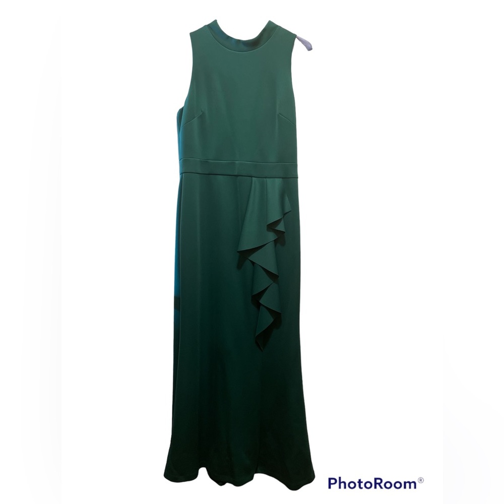 Forest green evening gown